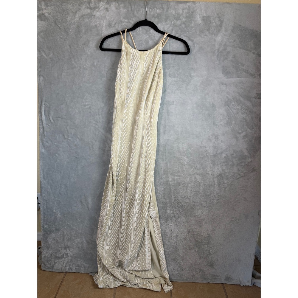 THE WHITE HOUSE Womens 6 Ivory Velvet Y2K Gown Spaghetti Slip dress
